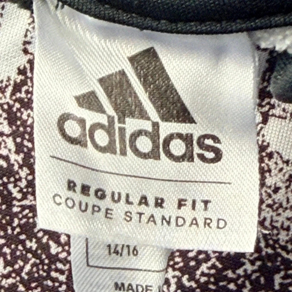 Adidas Boys Large 14/16 Pullover Hoodie Black White All Over Logo Print Sporty